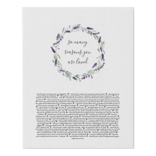 Reasons You Are Loved Print