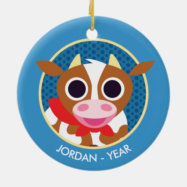 Reba the Cow Ceramic Ornament (Back)