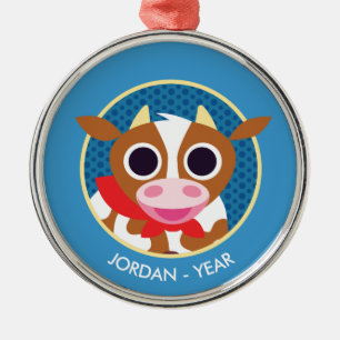 Reba the Cow Metal Ornament