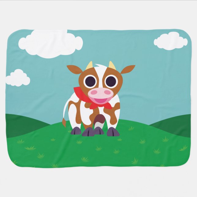 Reba the Cow Receiving Blanket (Horizontal)