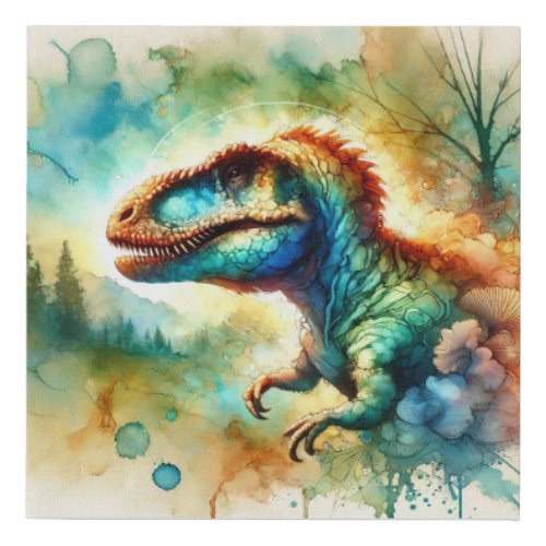 Rebbachisaurus 040724AREF103 _ Watercolor Faux Canvas Print