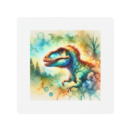Rebbachisaurus 040724AREF103 _ Watercolor Metal Print