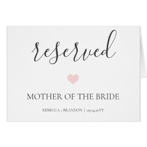 Rebecca Elegant Calligraphy Reserved Wedding Sign