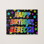 [ Thumbnail: "Rebecca" First Name, Fun "Happy Birthday" Jigsaw Puzzle ]