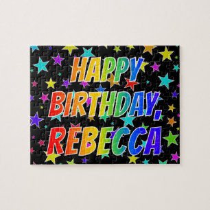 "REBECCA" First Name, Fun "HAPPY BIRTHDAY" Jigsaw Puzzle