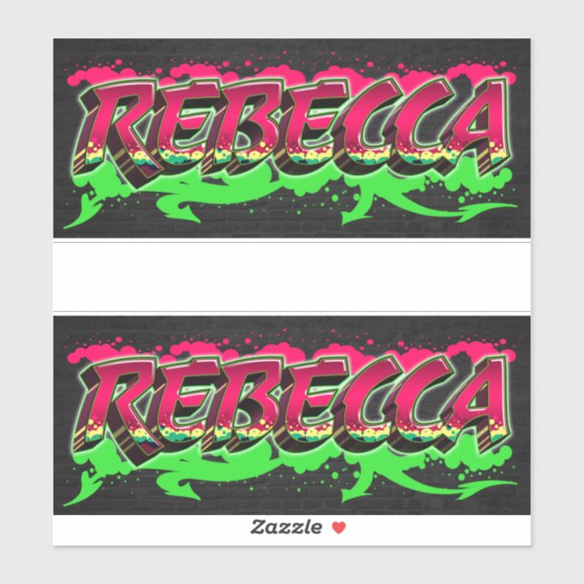 Rebecca First Name Graffiti Sticker (Sheet)