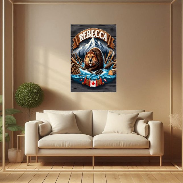 Rebecca the Canadian Beaver Wood Wall Art (Creator Uploaded)
