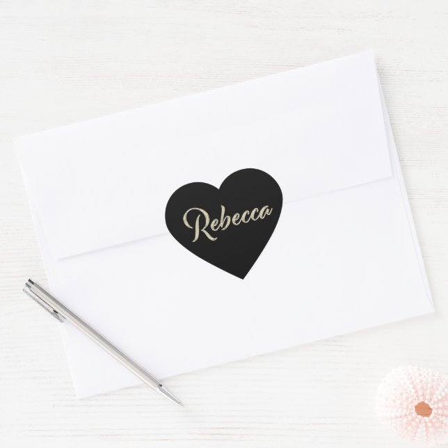 Rebecca white gold handwriting sticker heart (Envelope)