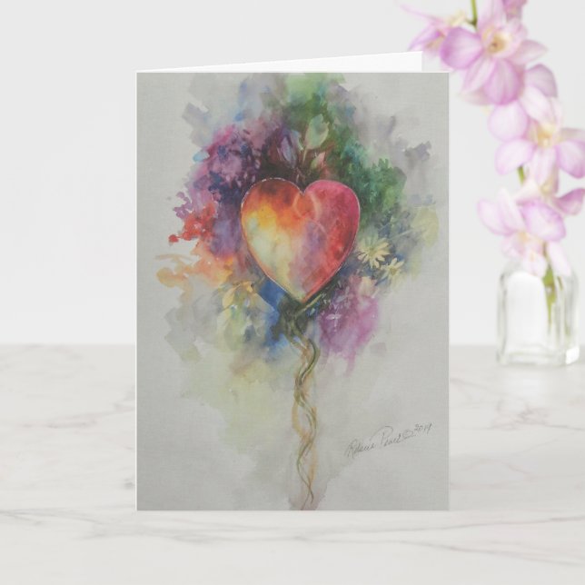 Rebecca's Heart Card for all occasions (Orchid)