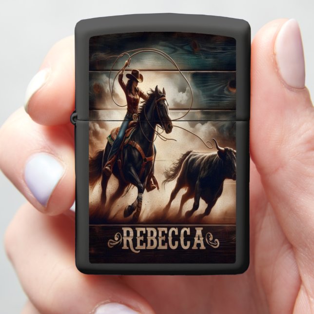 Rebecca's Rodeo Ride Zippo Lighter (In Hand)
