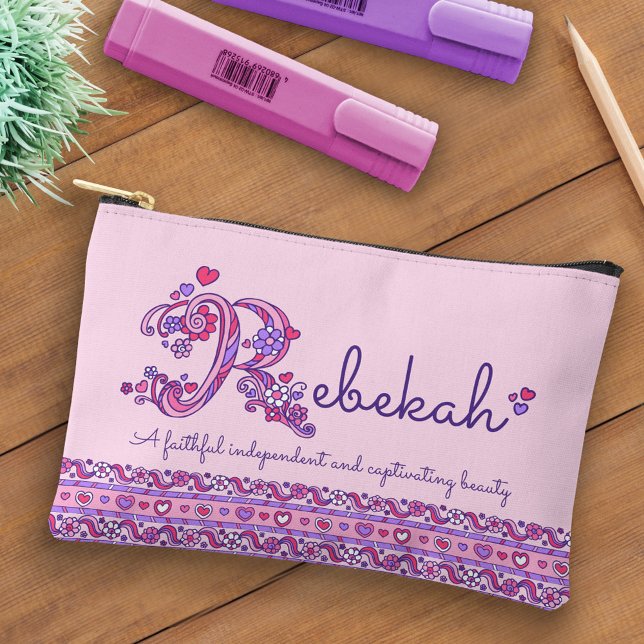 Rebekah name beginning with R girls pencil case Accessory Pouch (Creator Uploaded)
