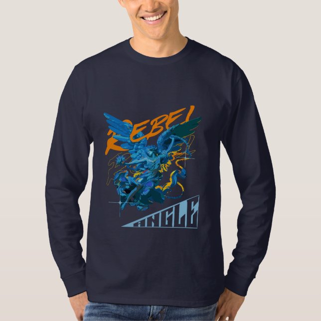 Rebel Angel Mythology Graphic Streetwear T-Shirt (Front)