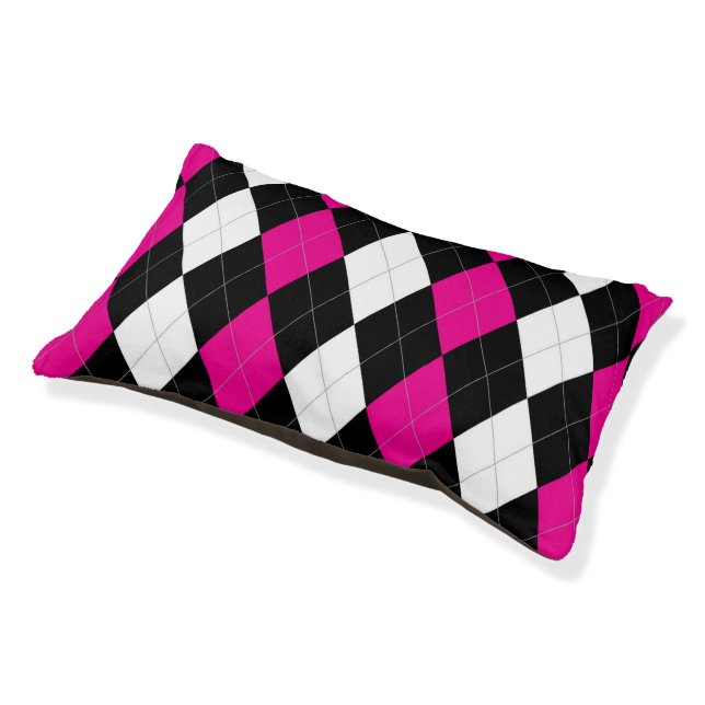 Rebel Argyle Doggie Sleeper Pet Bed (Angled)