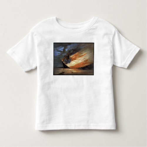 Rebel Civil War flagship on Fire of American flag Toddler T_shirt
