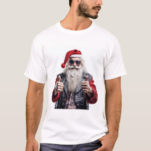 Rebel Claus – Biker Santa Christmas Vibes T-Shirt