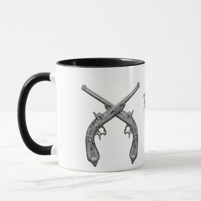 Rebel Crossed Pistol Monogram Mug (Left)