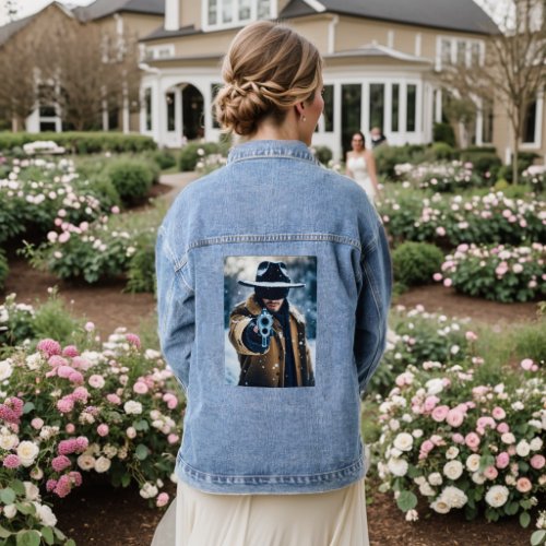 Rebel Edge Denim Jeans Jacket with Intriguing Ma