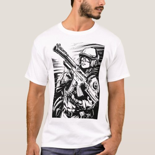 Rebel Fire Missile Punk T_shirt Design