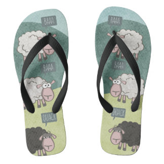 Rebel Funny Sheep (Black Sheep) Flip Flops