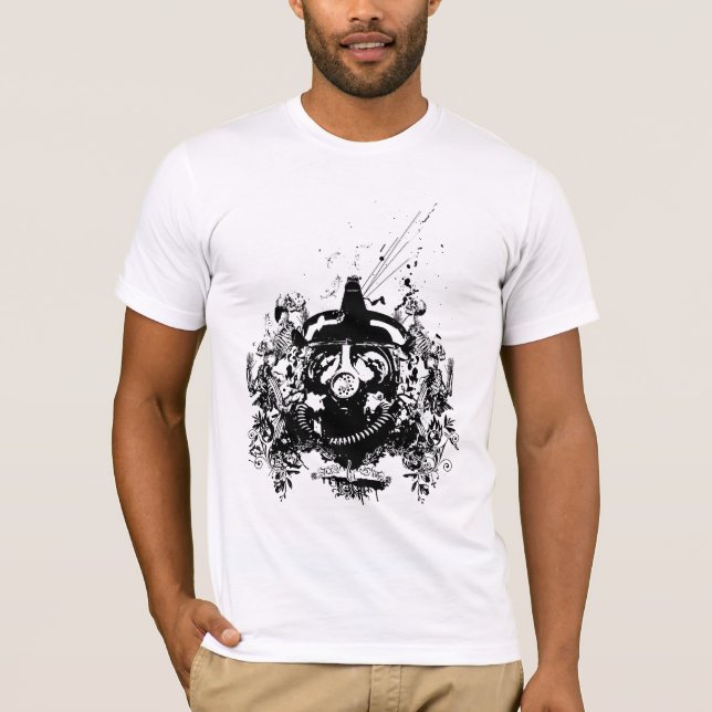 Rebel Gasmask Skull T Shirt (Front)