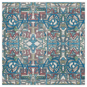 Rebel-Hand Painted Abstract Geometric Pattern Fabric