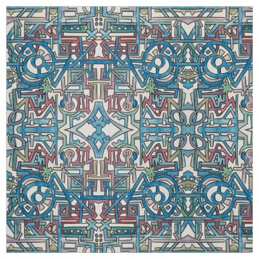 Rebel-Hand Painted Abstract Geometric Pattern Fabric