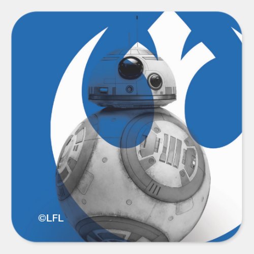 Rebel Logo BB_8 Reveal Graphic Square Sticker