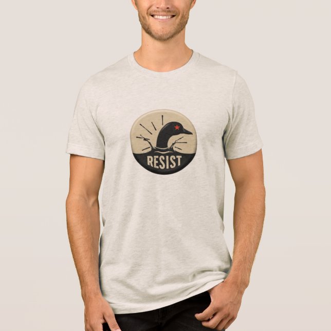 Rebel Loon Headfirst Dive – Resist Badge Tri-Blend Shirt (Front)