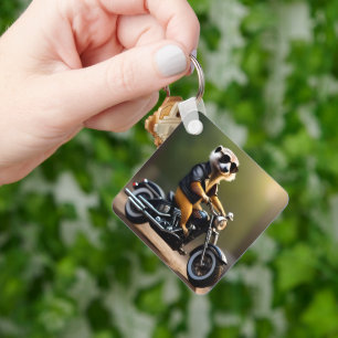 Rebel Meerkat: Leathers, Sunglasses and Motorbike Keychain