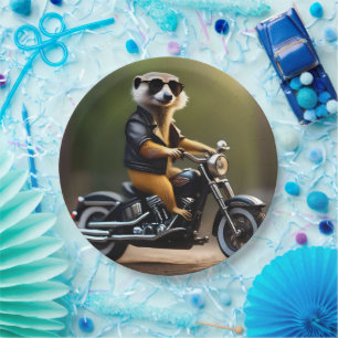 Rebel Meerkat: Leathers, Sunglasses and Motorbike Paper Plates