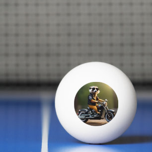 Rebel Meerkat: Leathers, Sunglasses and Motorbike Ping Pong Ball