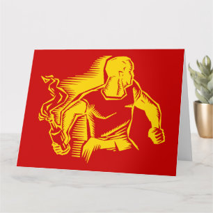 Rebel, Molotov Cocktail, Riots, Communist Style Card