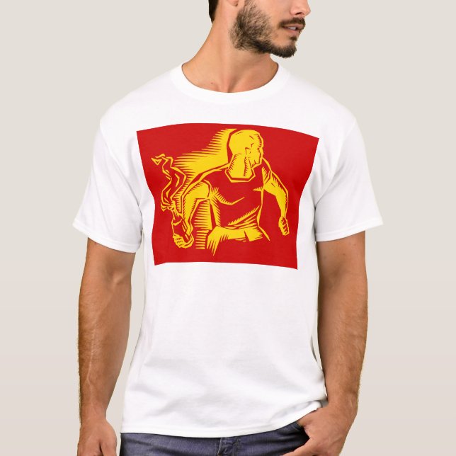 Rebel, Molotov Cocktail, Riots, Communist Style T-Shirt (Front)