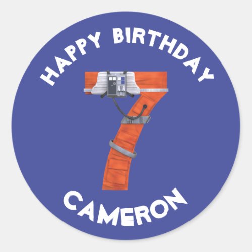 Rebel Pilot Seventh Birthday Number Classic Round Sticker