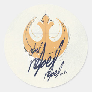 "Rebel Rebel Rebel" Inked Logo Classic Round Sticker