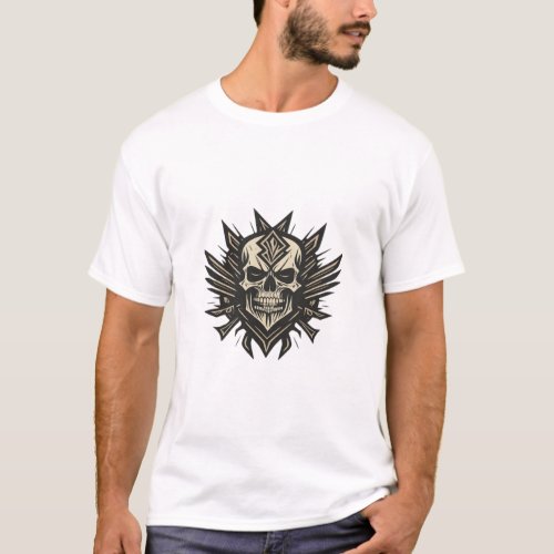 Rebel Rhythms Skull  Crossbones Band Logo Tee T_Shirt