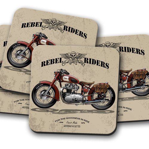 Rebel Rider Bike Coaster  Motorcycle Coaster Set