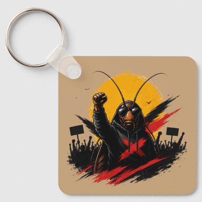 Rebel Roach Graphic Keychain (Front)