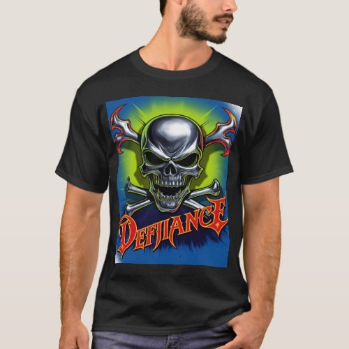 Rebel Rock  Roll Skull T_Shirt  Fierce Skull an
