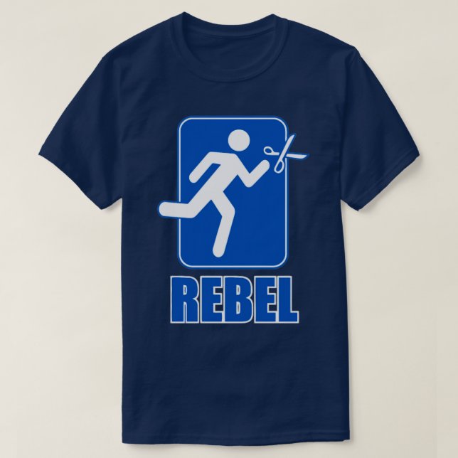 Rebel Running With Scissors  T-Shirt (Design Front)