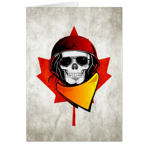 Rebel Skull Distressed Canadian Flag