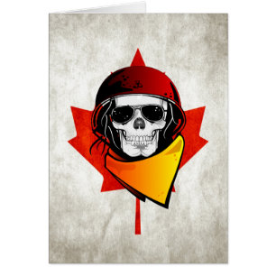 Rebel Skull Distressed Canadian Flag Cards