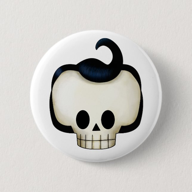 Rebel Skull Pinback Button (Front)