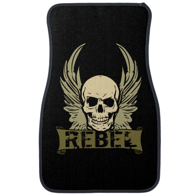 Rebel Skull With Wings Auto Front Floor Mats (Front)