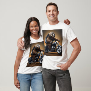 Rebel Sloth: A Leather-Clad Sloth Riding Motorbike T-Shirt