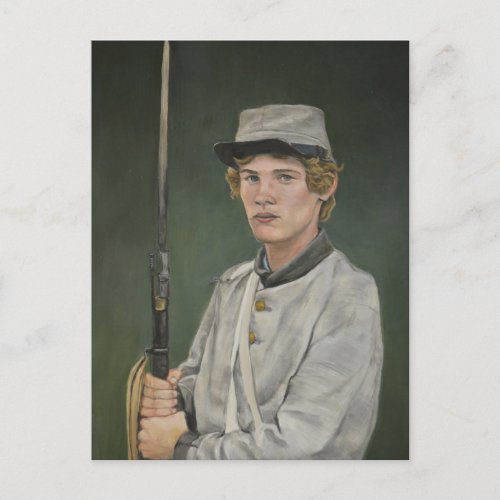 Rebel Soldier Civil War Portrait Art Postcard