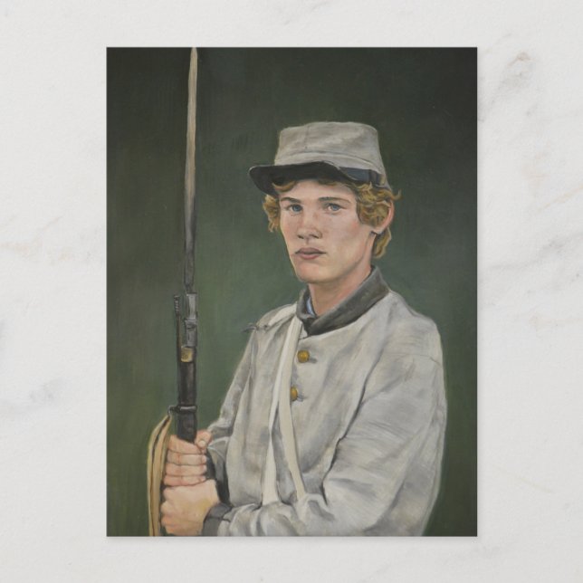 Rebel Soldier Civil War Portrait Art Postcard (Front)