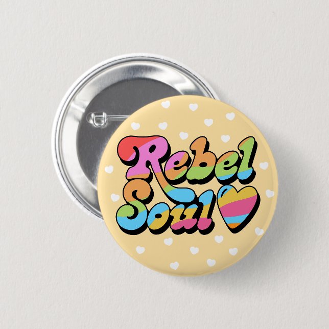 Rebel Soul Girl Power Button (Front & Back)