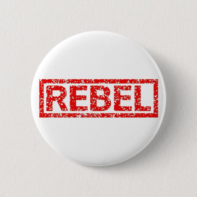 Rebel Stamp Pinback Button (Front)