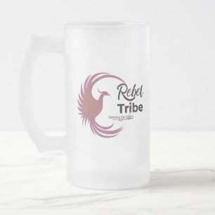 Rebel Tribe Phoenix Logo Frosted Glass Beer Mug